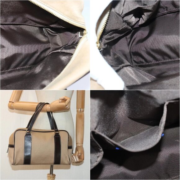 BURBERRY Blue Label Hand Bag Canvas Beige Gold Auth bs18262 - Picture 14 of 15